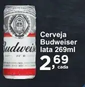 Rossi Supermercado Cerveja Budweiser lata 269ml oferta