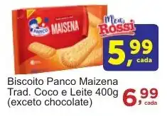 Rossi Supermercado Biscoito Panco Maizena Trad. Coco e Leite 400g oferta