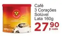 Rossi Supermercado Café 3 Corações Solúvel Lata 160g oferta