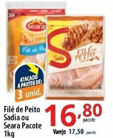 Akki Atacadista File de Peito Sadia ou Seara pacote 1kg oferta