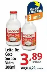 Akki Atacadista Leite de coco Sococo vidro 200ml oferta