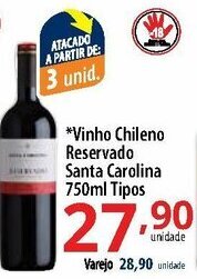 Akki Atacadista Vinho Chileno Reservado Santa carolina 750ml Tipos oferta