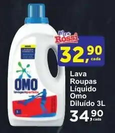 Rossi Supermercado Lava Roupas Líquido Omo Diluído 3L oferta