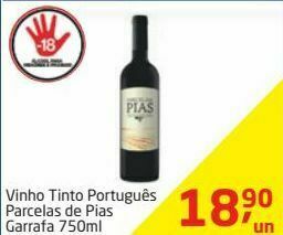 Tenda Atacado Vinho tinto português parcelas de pias 750 ml oferta