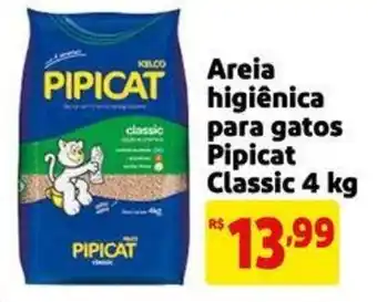 Extra Supermercado Areia higiênica para gatos Pipicat Classic 4 kg oferta