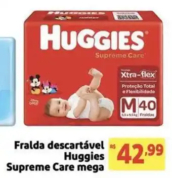 Extra Supermercado Fralda descartável Huggies Supreme Care Mega oferta