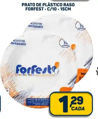 Dom Atacadista PRATO DE PLÁSTICO RASO FORFEST-C/10 - 15CM oferta