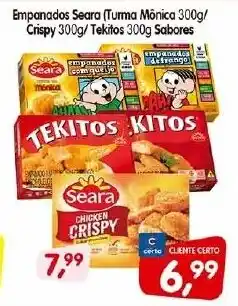 Cercadão Empanados Seara (Turma Mônica 300g/ Crispy 300g/Tekitos 300g Sabores oferta