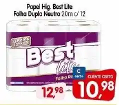 Cercadão Papel Hig. Best Lite Folha Dupla Neutro 20m c/ 12 oferta