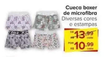 Carrefour Cueca boxer de microfibra Diversas cores e estampas oferta