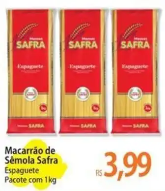 Atacadão Macarrão de Sêmola Safra Espaguete Pacote com 1kg oferta