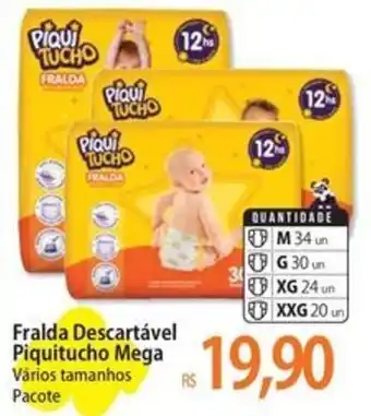Atacadão Fralda Descartável Piquitucho Mega Vários tamanhos Pacote oferta