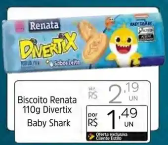 Supermercado Dalben Biscoito Renata 110g Divertix Baby Shark oferta