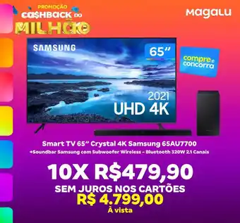 Smart TV 65" Crystal 4K Samsung 65AU7700