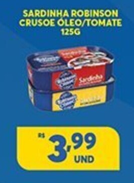 Atacadão Centro Sul Sardinha Robinson Crusoe Oleo/ Tomate 125g oferta