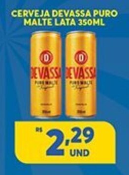 Atacadão Centro Sul Cerveja Devassa puro Malte lata 350ml oferta