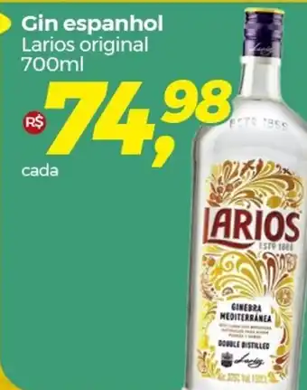 Frangolândia Gin espanhol Larios original 700ml oferta