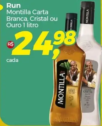 Frangolândia Run Montilla Carta Branca, Cristal ou Ouro 1 litro oferta