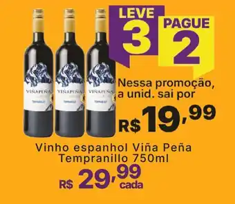 Super Lagoa Vinho espanhol Viña Peña Tempranillo 750ml oferta