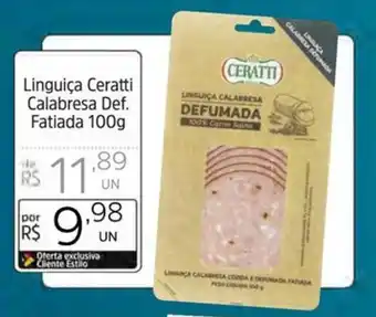 Supermercado Dalben Linguiça Ceratti Calabresa Def. Fatiada 100g oferta