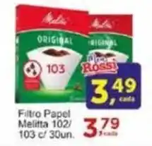 Rossi Supermercado Filtro Papel Melitta 102/103 c/30un oferta