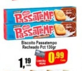 Higa's Supermercado Biscoito Passatempo Rech. 130g oferta