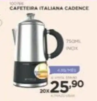Cafeteira Italiana Cadence 750ml Inox