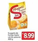 Extra Hiper Nuggets de Frango Sadia varios sabores 300g oferta