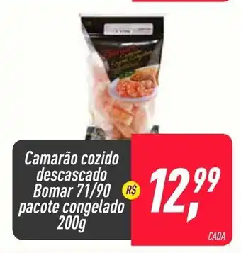 Camarao Cozido descascado Bomar 71/90 pacote congelado 200g