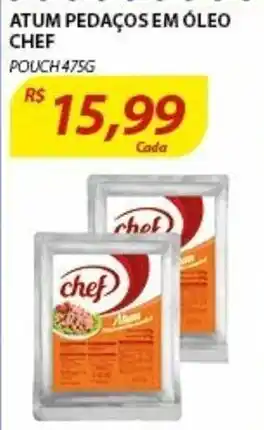 Assaí Atacadista Atum pedacos em oleo Chef 475g oferta