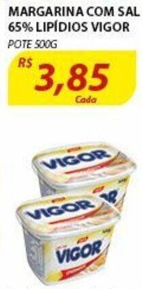 Margarina com Sal 65% Lipidios Vigor 500g