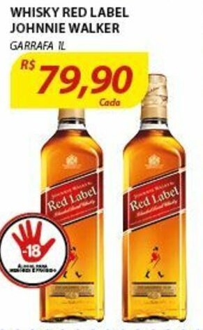 Assaí Atacadista Whisky Red Label Johnnie Walker 1L oferta