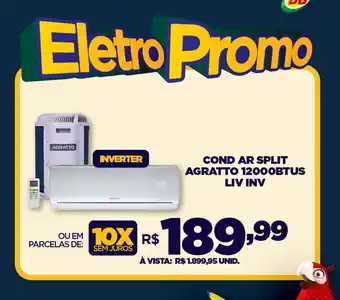 DB Supermercados COND AR SPLIT AGRATTO 12000BTUS LIV INV oferta