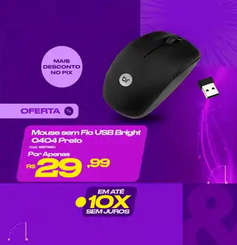 Mouse sem Fio USB Bright 0404 Preto