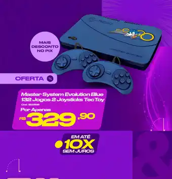 Master System Evolution Blue 132 Jogos 2 Joysticks TecToy