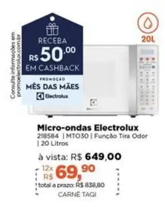 Lojas TaQi Micro-ondas Electrolux oferta