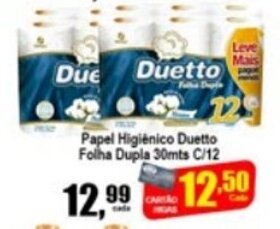 Higa's Supermercado Papel Higienico Duetto Folha Dupla 30mts c/12 oferta