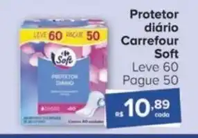 Carrefour Protetor diário Carrefour Soft Leve 60 Pague 50 oferta