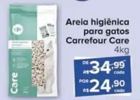 Carrefour Areia higiênica para gatos Carrefour Care 4kg oferta