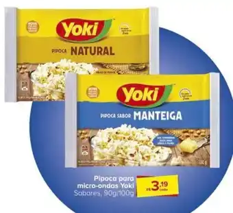 Carrefour Pipoca para micro-ondas Yoki Sabores, 90g/100g oferta