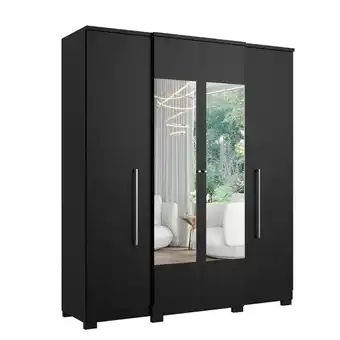 Benoit Guarda Roupa / Roupeiro THB 5735 Splendore Glass Com Espelho 4 Portas 2 Gavetas 211x181x49cm oferta