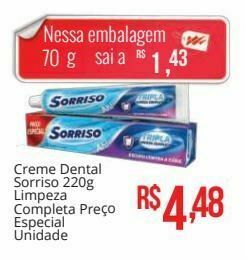 Creme dental sorriso 220g