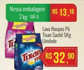 Mart Minas Lava roupas pó tixan sachê 5kg oferta