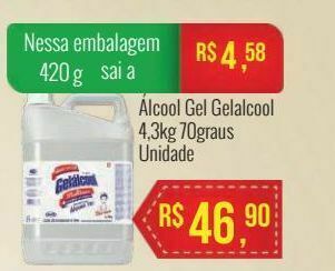Mart Minas Álcool gel gelalcool 4,3kg 70graus oferta