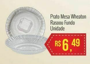 Prato mesa wheaton rasoou fundo