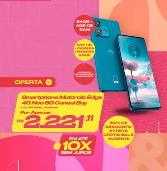 Casa e Vídeo Smartphone Motorola Edge 40 Neo 5G Caneel Bay oferta