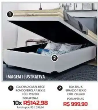 COLCHAO CASAL BEGE RONDOPEROLA 138X32 COD. 1922881