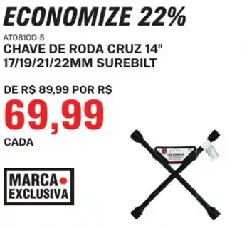 AutoZone CHAVE DE RODA CRUZ 14" 17/19/21/22MM SUREBILT oferta