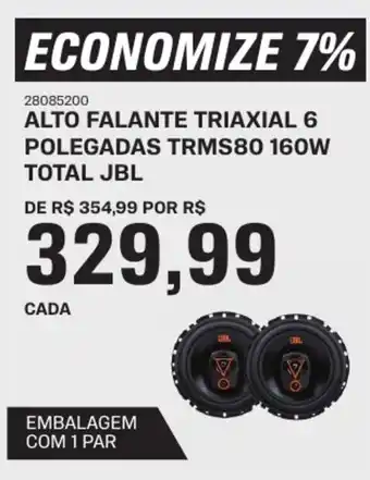 ALTO FALANTE TRIAXIAL 6 POLEGADAS TRMS80 160W TOTAL JBL