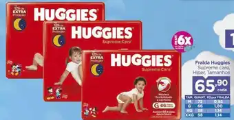 Carrefour Fralda Huggies Supreme care, Hiper, Tamanhos oferta